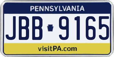 PA license plate JBB9165