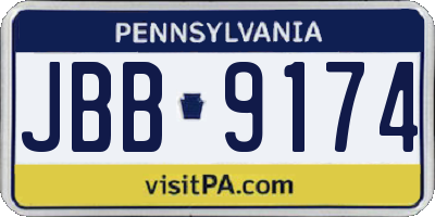 PA license plate JBB9174