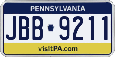 PA license plate JBB9211