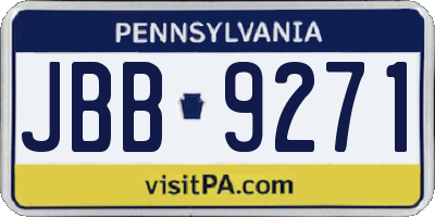 PA license plate JBB9271