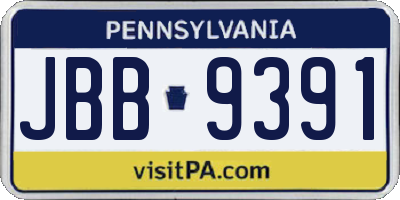 PA license plate JBB9391