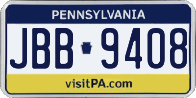PA license plate JBB9408