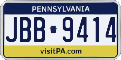 PA license plate JBB9414