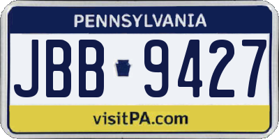 PA license plate JBB9427