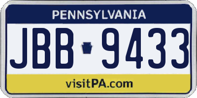 PA license plate JBB9433