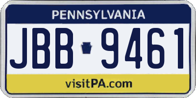 PA license plate JBB9461