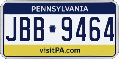 PA license plate JBB9464