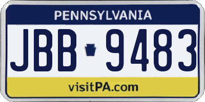 PA license plate JBB9483