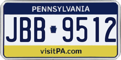 PA license plate JBB9512