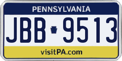 PA license plate JBB9513