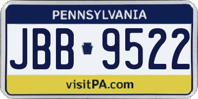 PA license plate JBB9522