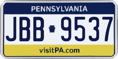 PA license plate JBB9537