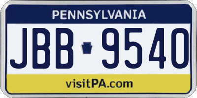 PA license plate JBB9540