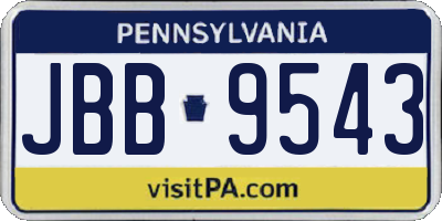 PA license plate JBB9543