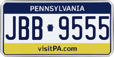 PA license plate JBB9555