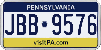 PA license plate JBB9576