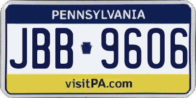 PA license plate JBB9606