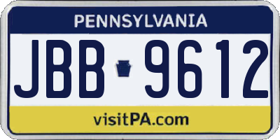 PA license plate JBB9612