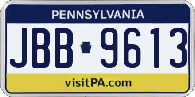PA license plate JBB9613