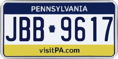 PA license plate JBB9617