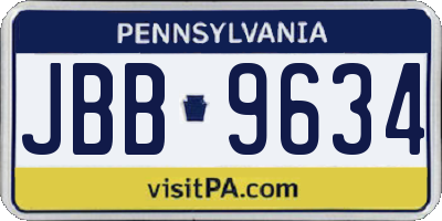 PA license plate JBB9634