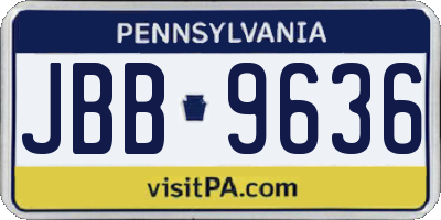 PA license plate JBB9636