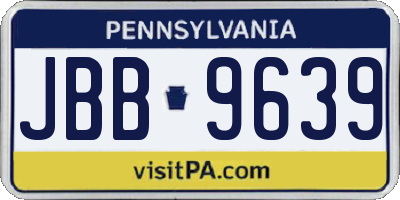 PA license plate JBB9639