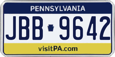 PA license plate JBB9642