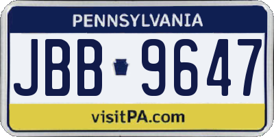PA license plate JBB9647