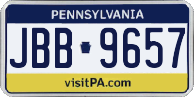 PA license plate JBB9657