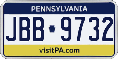 PA license plate JBB9732