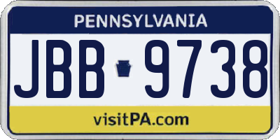 PA license plate JBB9738