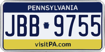 PA license plate JBB9755