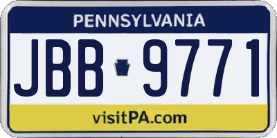 PA license plate JBB9771