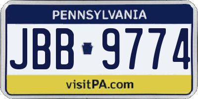 PA license plate JBB9774