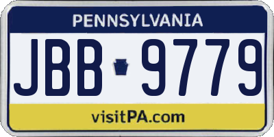 PA license plate JBB9779