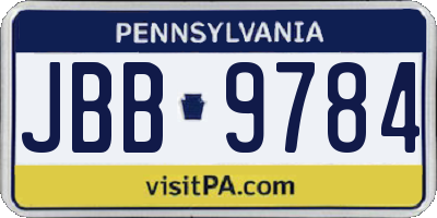 PA license plate JBB9784