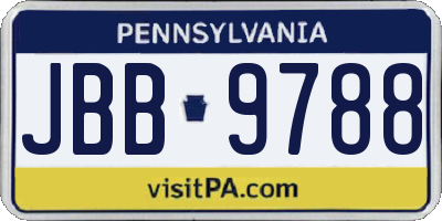 PA license plate JBB9788