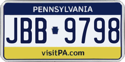 PA license plate JBB9798