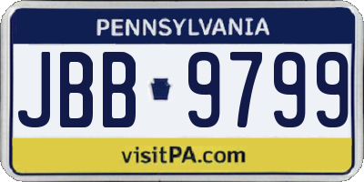 PA license plate JBB9799