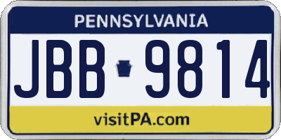 PA license plate JBB9814