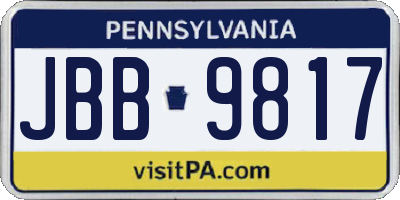 PA license plate JBB9817