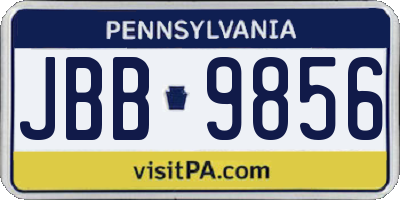 PA license plate JBB9856