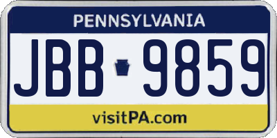 PA license plate JBB9859