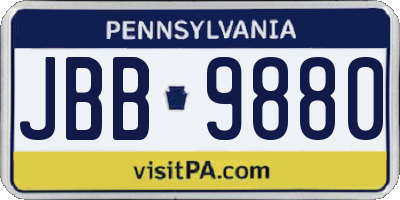 PA license plate JBB9880