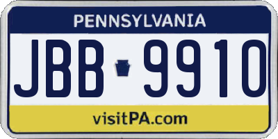 PA license plate JBB9910