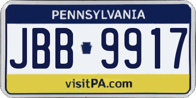 PA license plate JBB9917