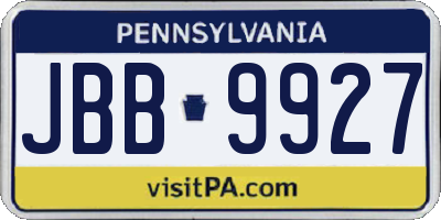 PA license plate JBB9927