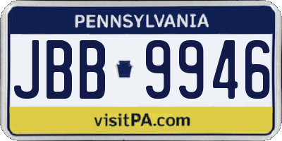 PA license plate JBB9946