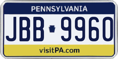 PA license plate JBB9960